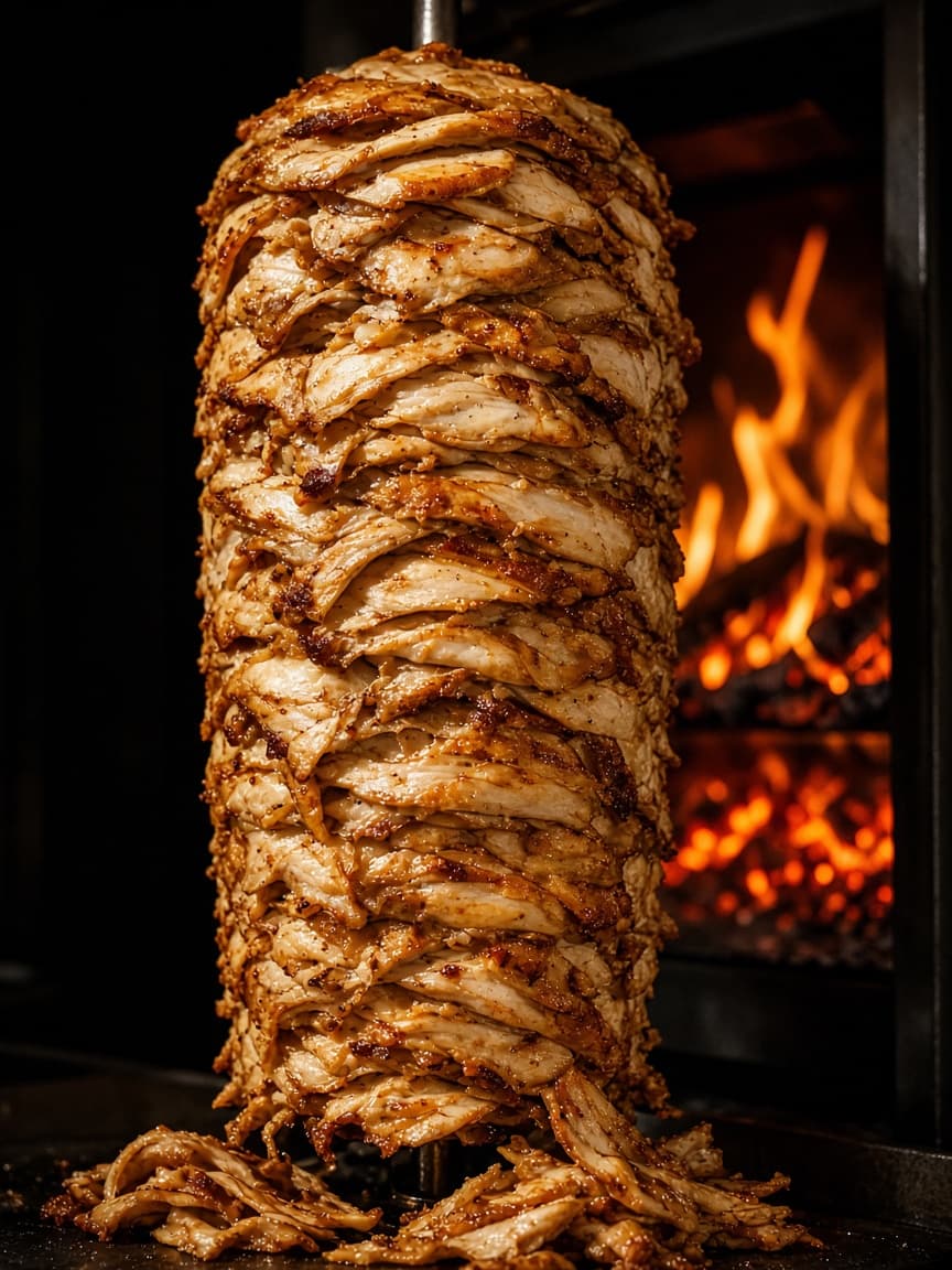 Örnek tavuk döner şiş görseli. Saklı Döner’in gerçek fotoğrafı değildir.